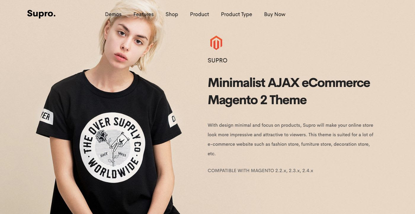 Supro is the best Magento mobile theme for generating product swatches.