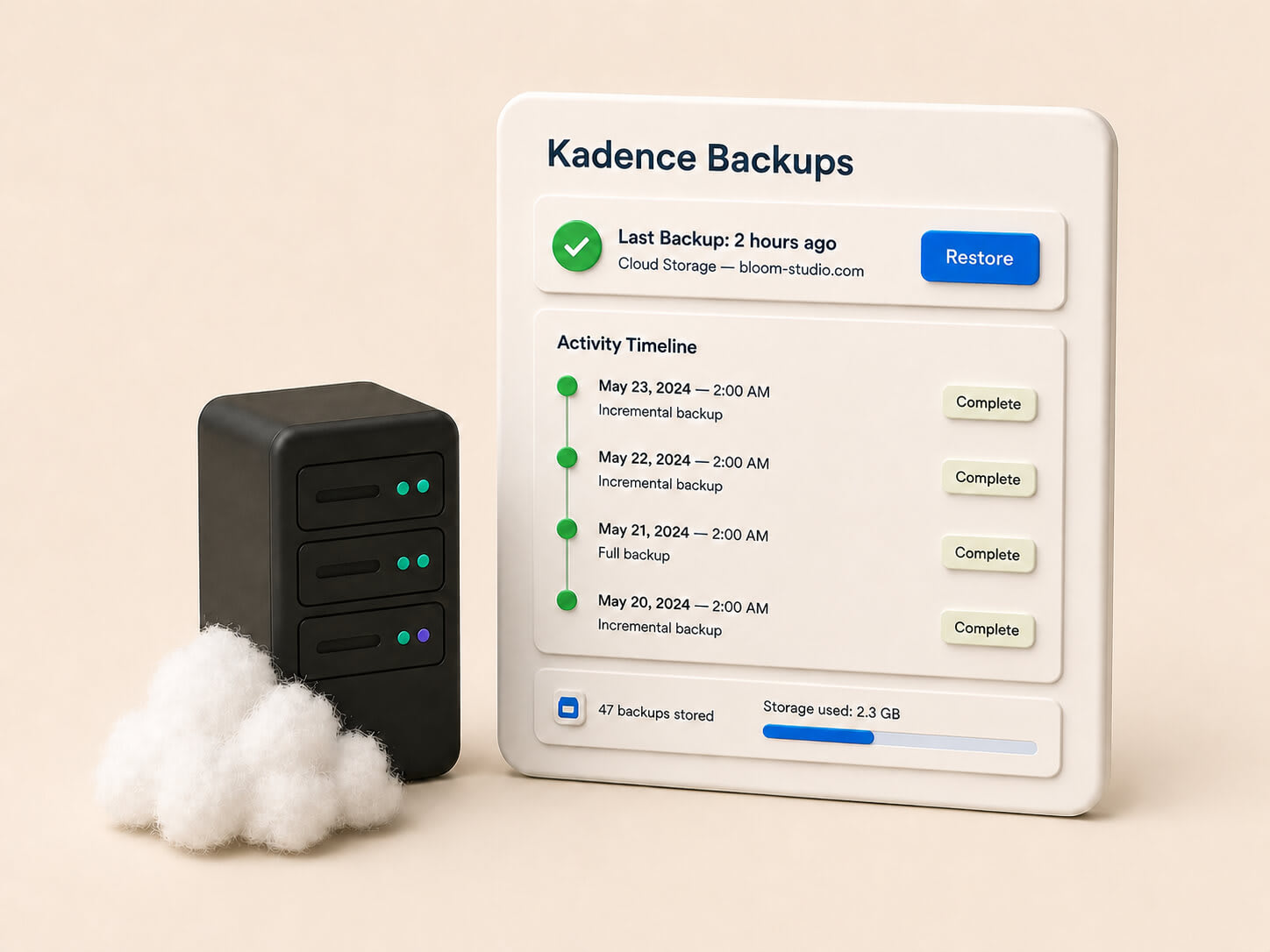 Kadence Backups