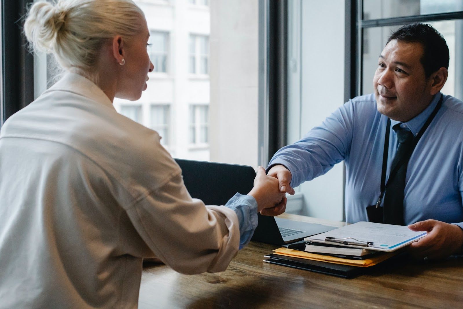 Woman Hiring Man for an Ecommerce Website Development Project.