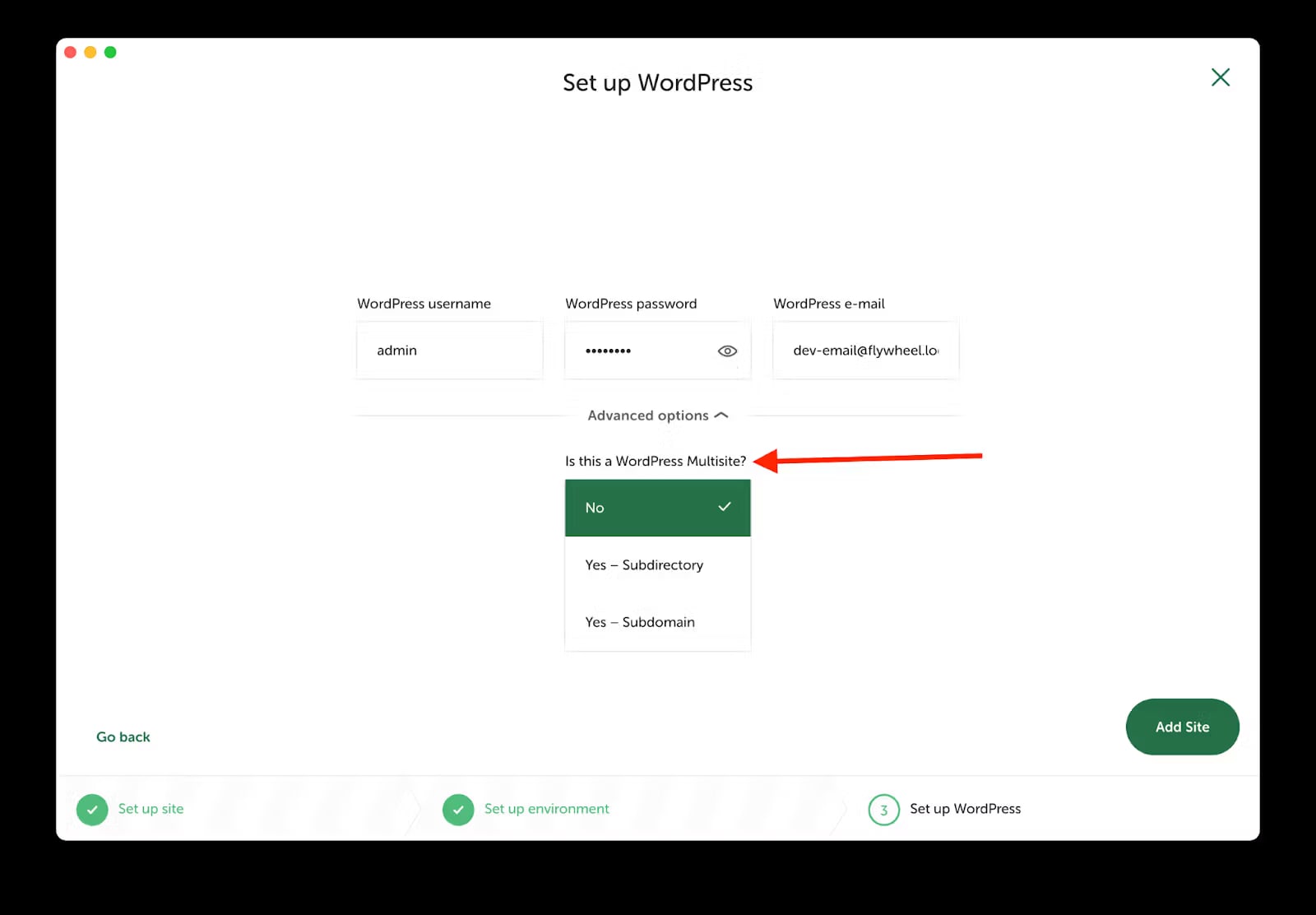 localwp multisite option