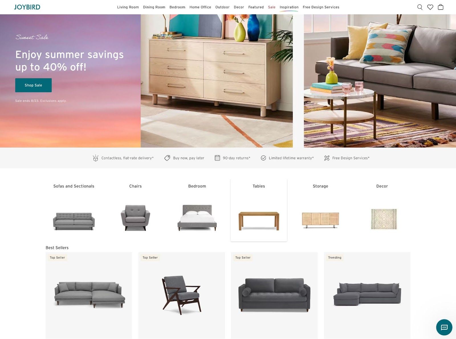 Joybird’s homepage.
