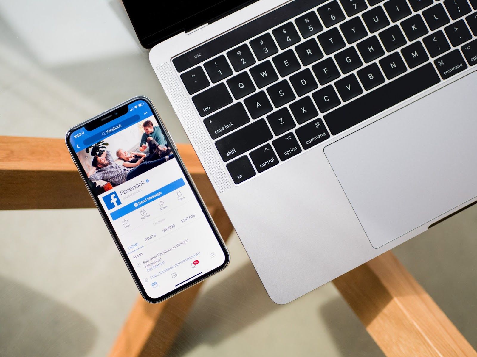 An iPhone displaying Facebook.