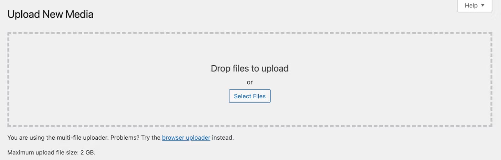 upload new media wordpress blog