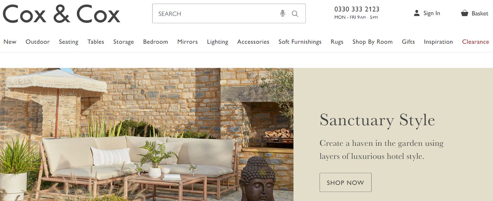 Screenshot of Coz and Cox homepage