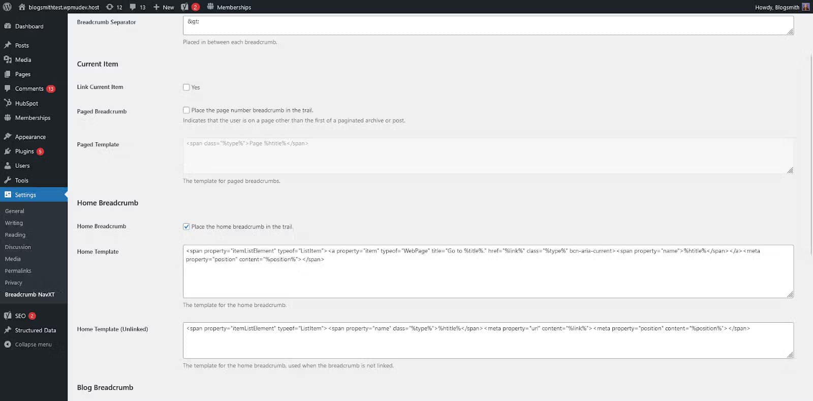 format wp breadcrumbs