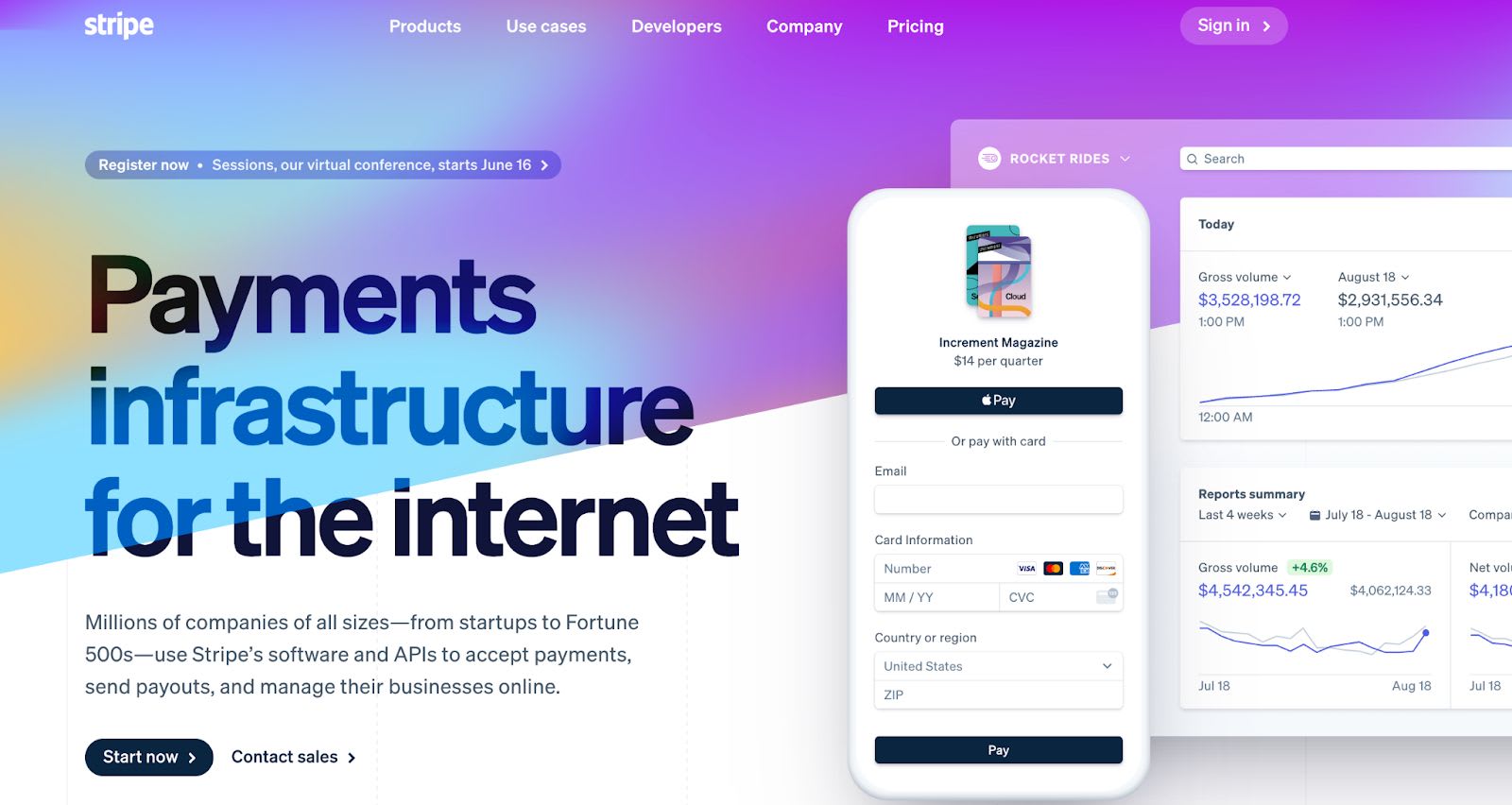 Online payment methods: Stripe.