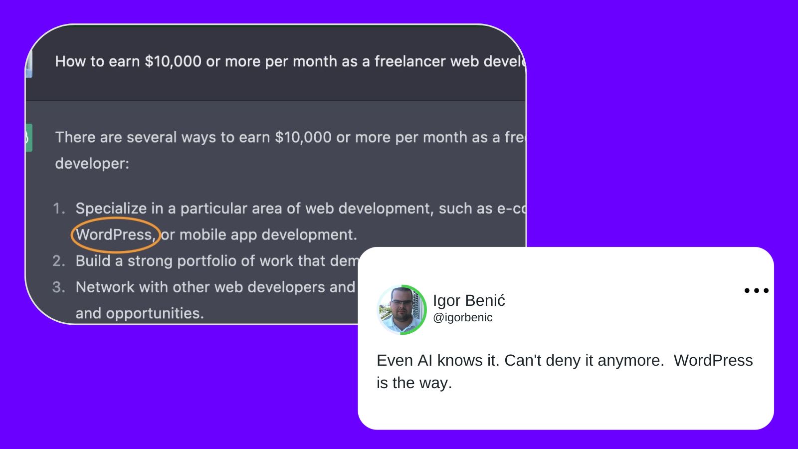 Igor Benić tweeting
