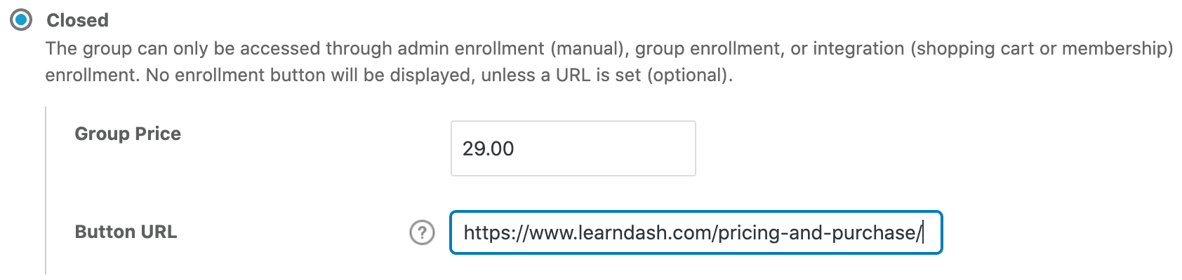 Closed Group Setting image