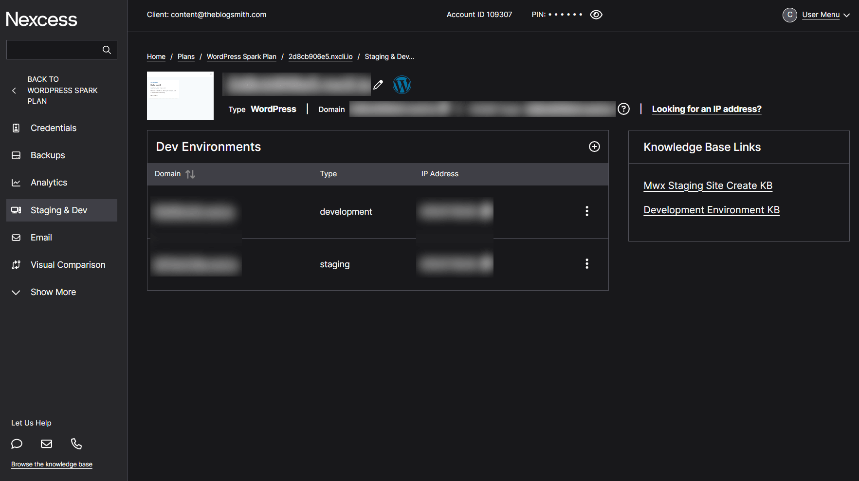 Nexcess staging website.