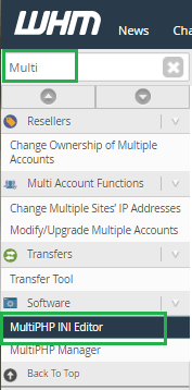 whm multiphp ini editor