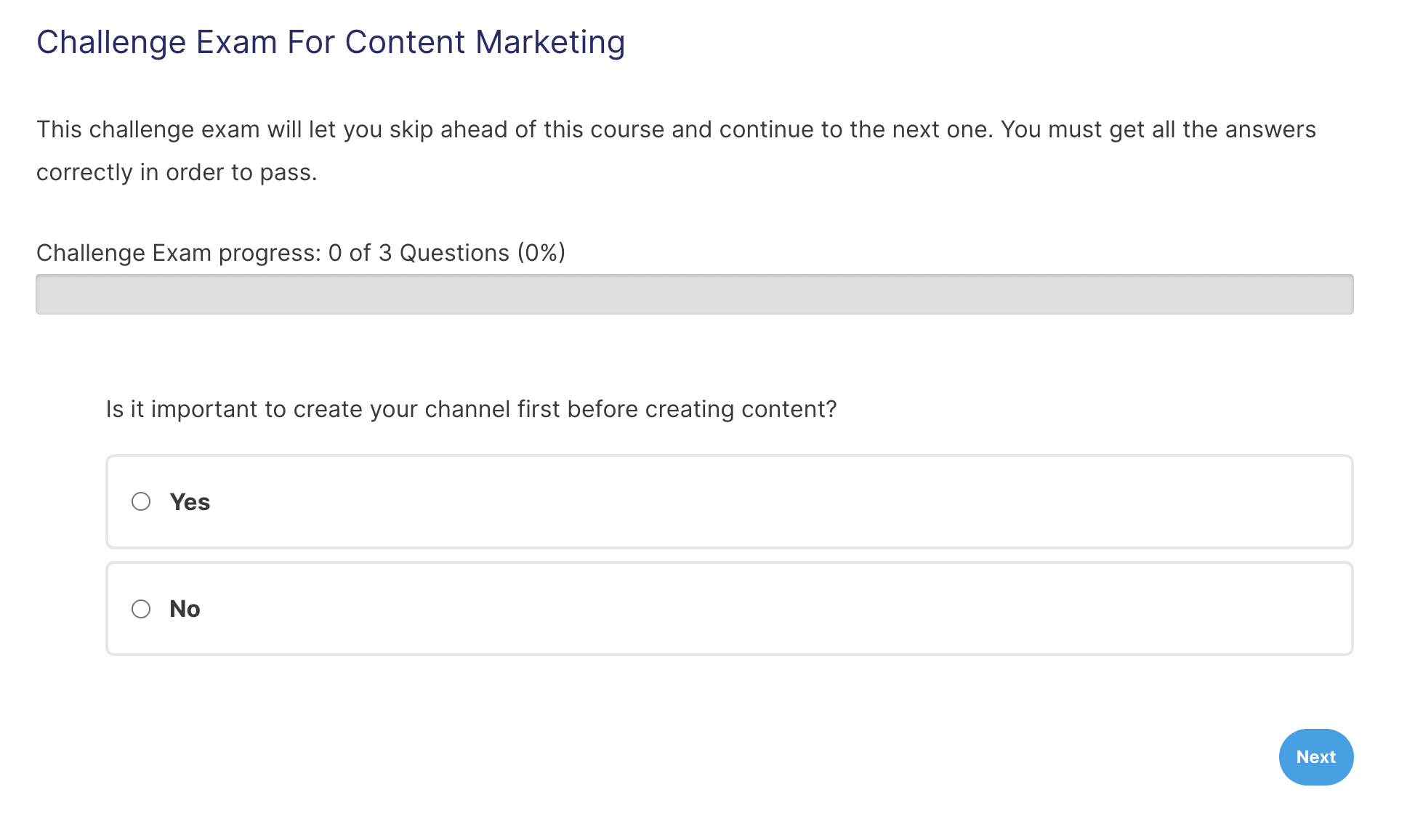 questions page