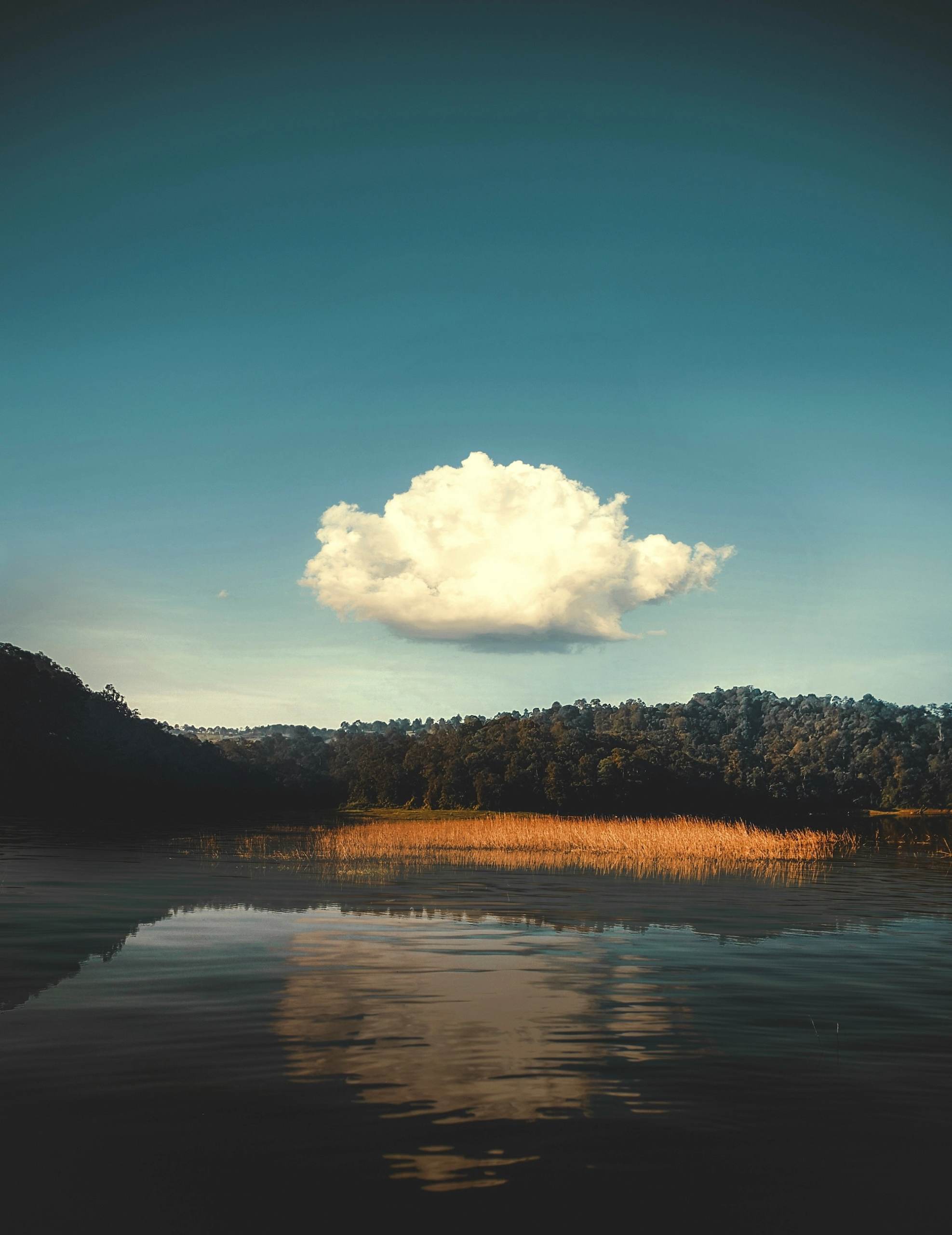 private cloud over a lake