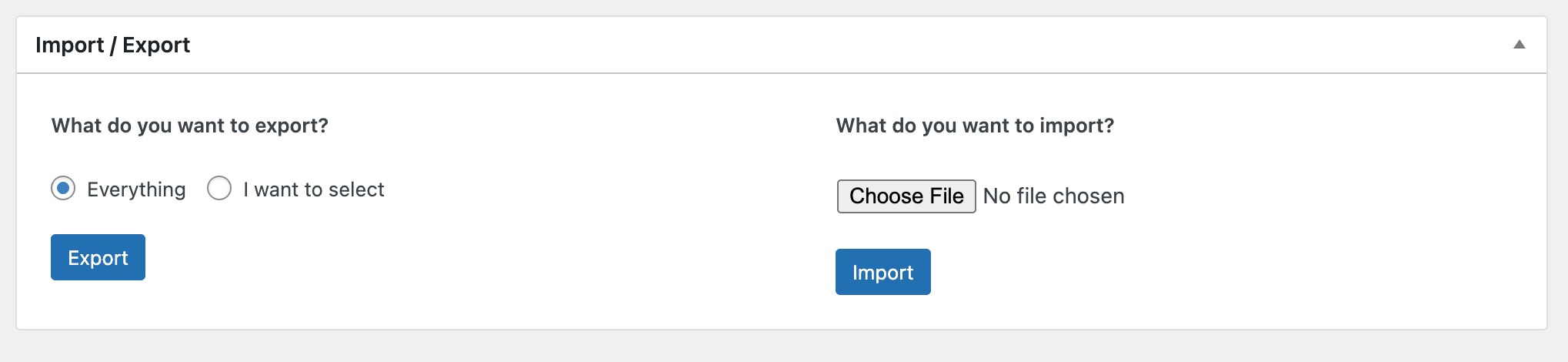 Import/Export page in LearnDash Advanced Settings menu