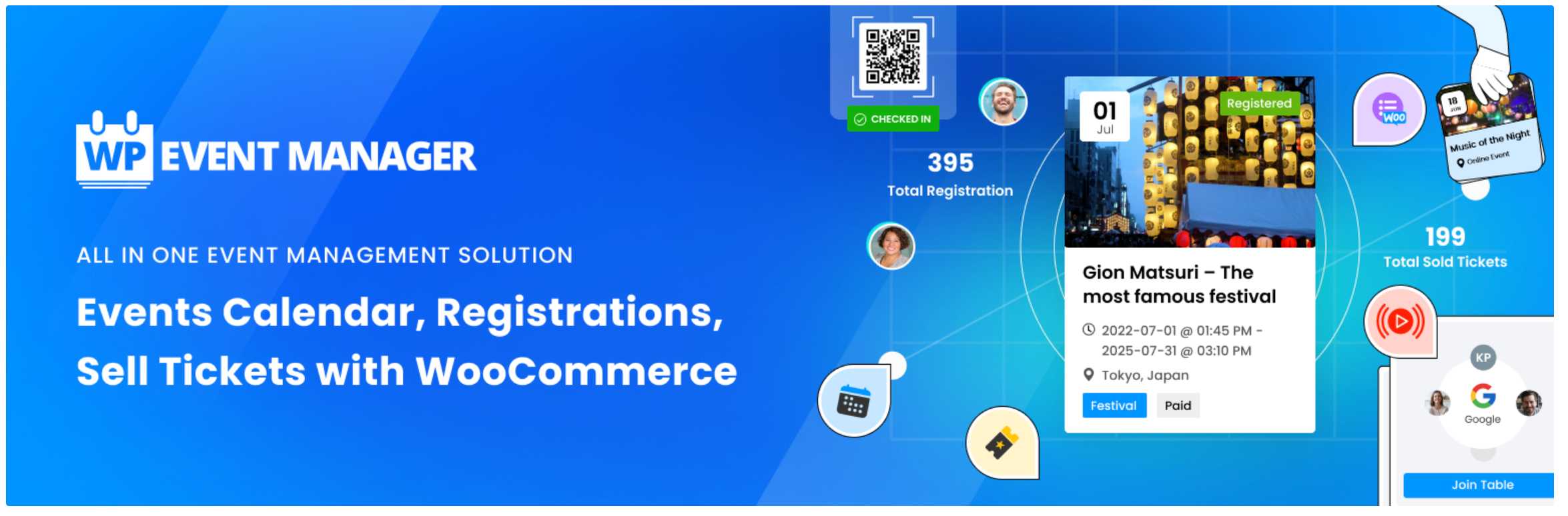 WP Event Manager landing page.