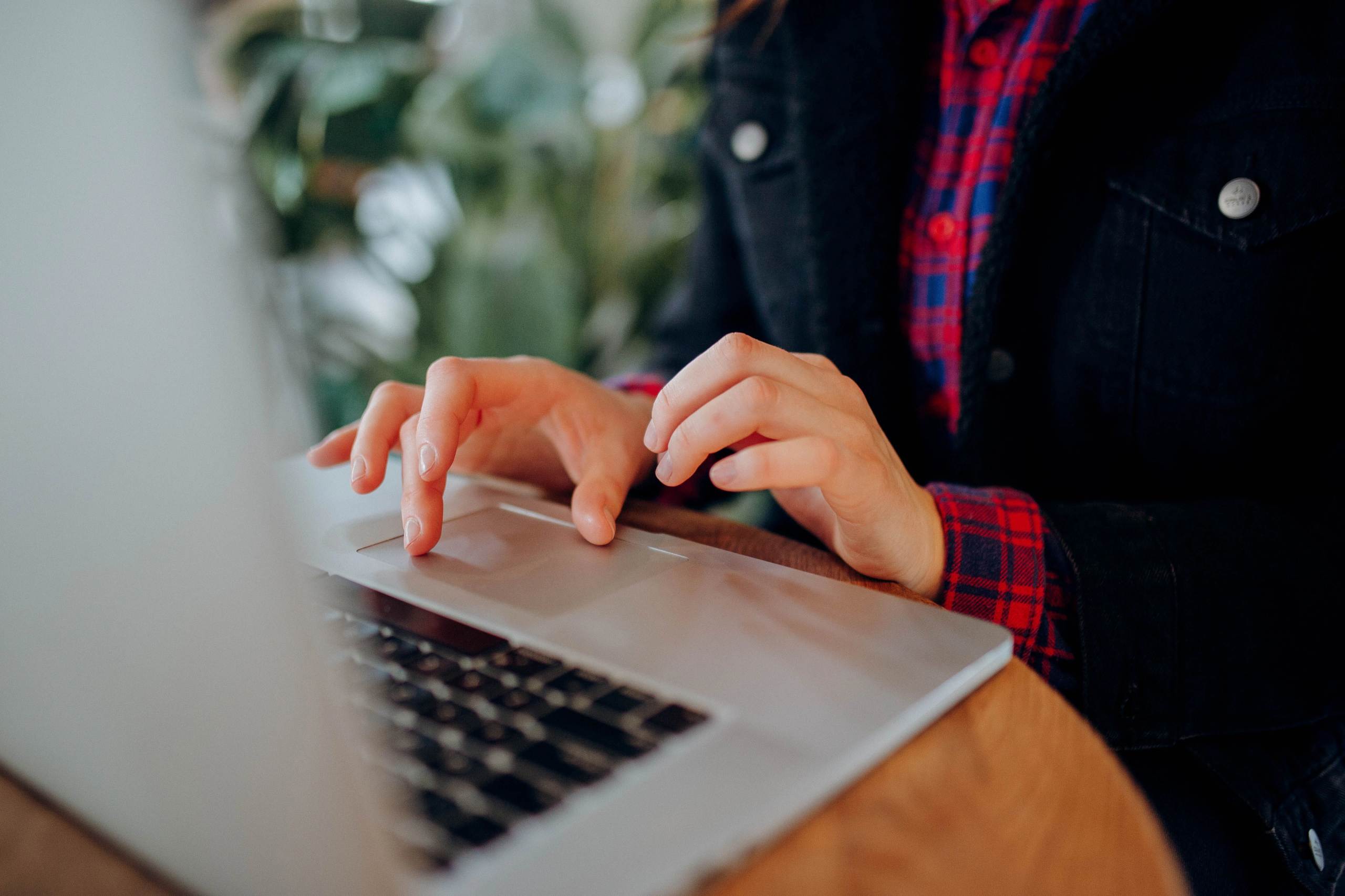 person on computer