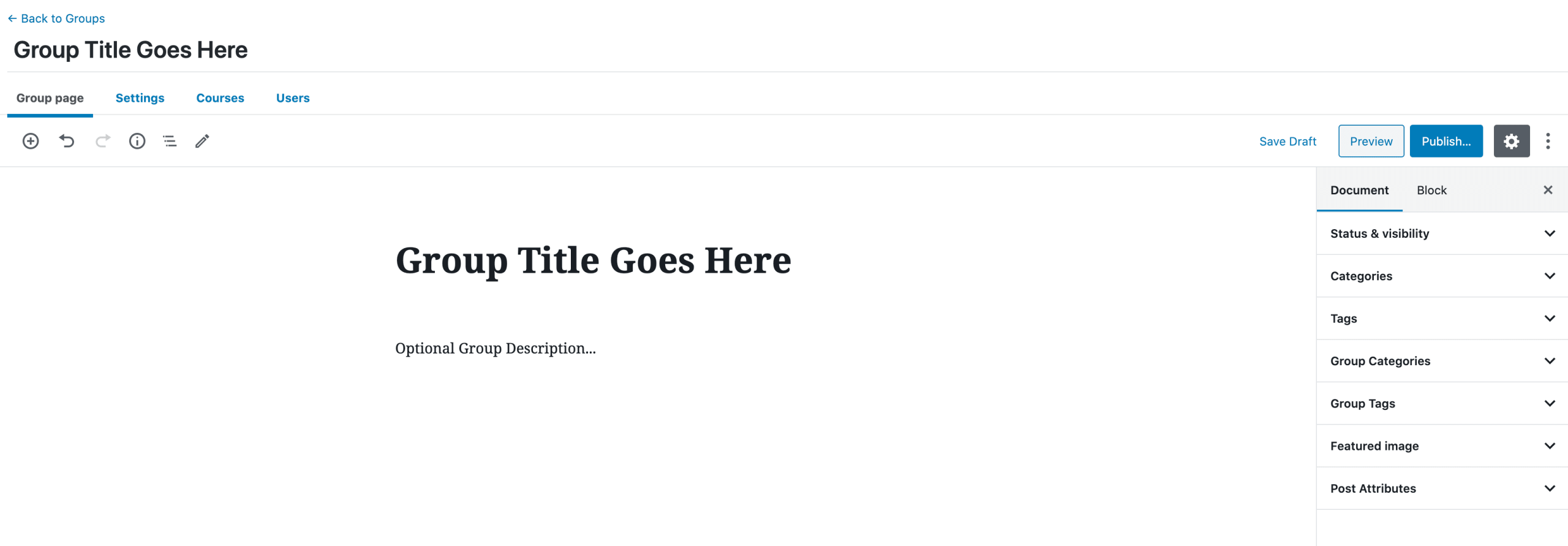 Group title menu