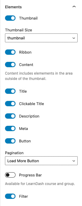 Course Grid Elements