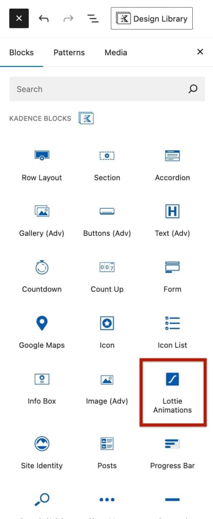 Add Lottie Animations Block