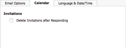 calendar tab for email settings