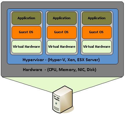 Virtualization provides for the existence of multiple, smaller virtual servers within the framework of a larger server's physical environment. The virtualization software which runs on the parent allocates resources to each virtual server.