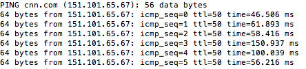 Ping Results