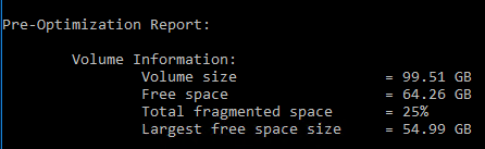 preoptimization defrag report
