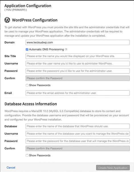 gif showing wp configuration blank and completed