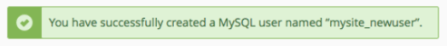 user added success message