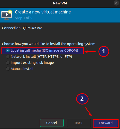 Install the VM using an ISO image.