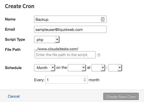 name and email entered