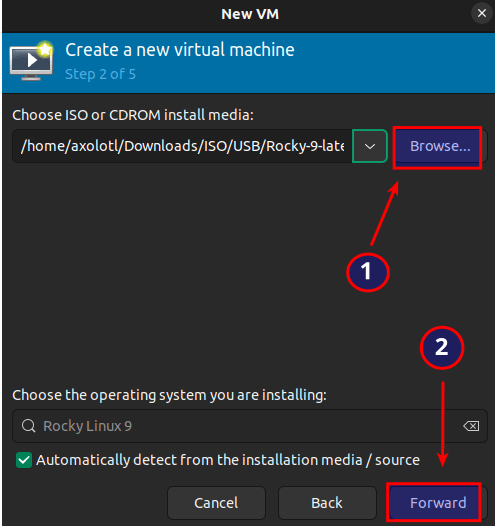 Navigate to where you stored the ISO image.