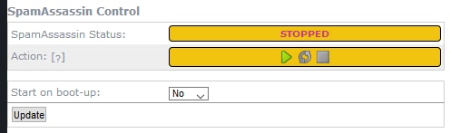 spam assassin control screen