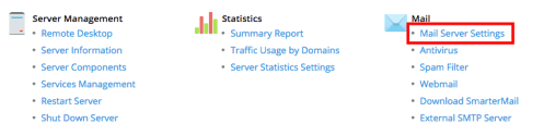 mail server settings