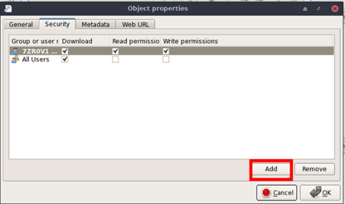 add button highlighted