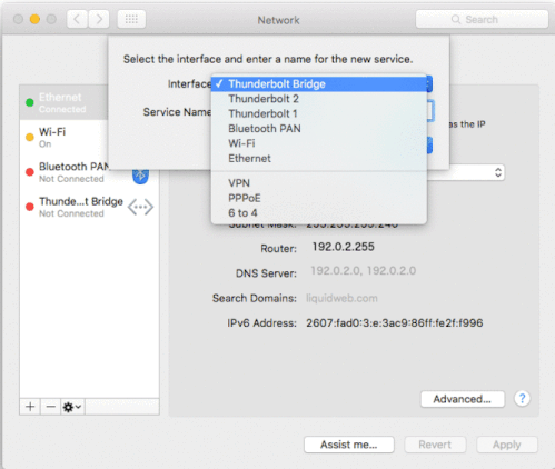 gif showing popup and selecting new service configuration