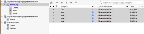 emails selected on source