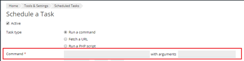 command field highlighted