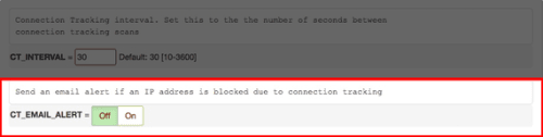 ct email alert set to off