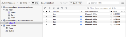emails moved to destination