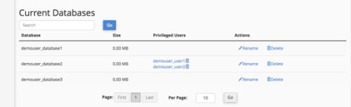 current databases list