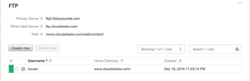FTP section on home page