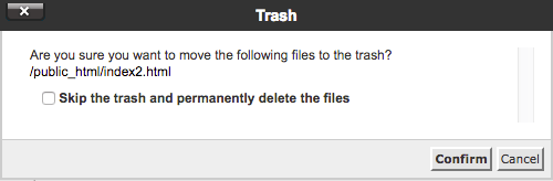 confirm empty trash