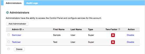 administrators home page
