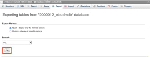 go button highlighted