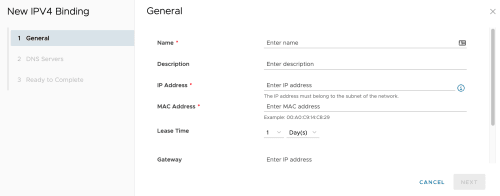 ipv4 bindings screen
