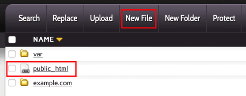 new file link highlighted
