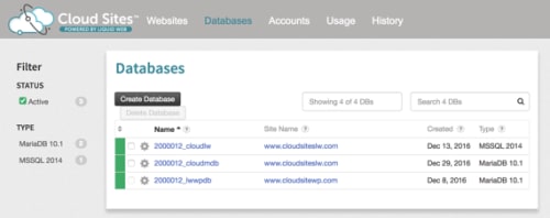 database home page