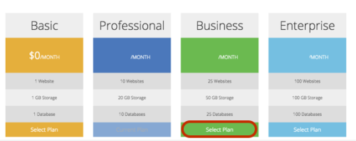 select plan link highlighted