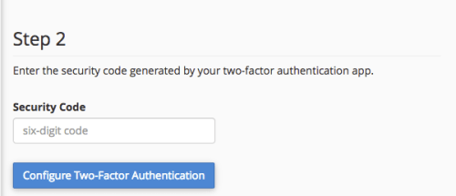 two factor authentication code