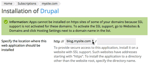 choosing a subdirectory